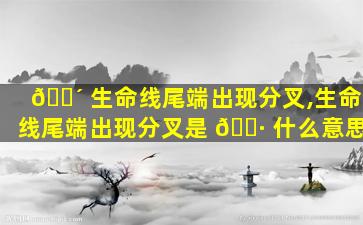 🐴 生命线尾端出现分叉,生命线尾端出现分叉是 🌷 什么意思